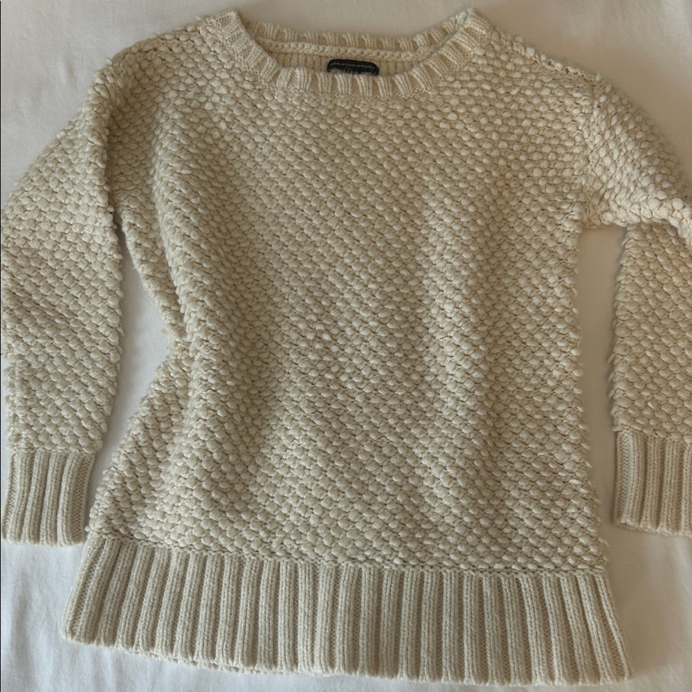 American Eagle Outfitters Textured Cream Sweater